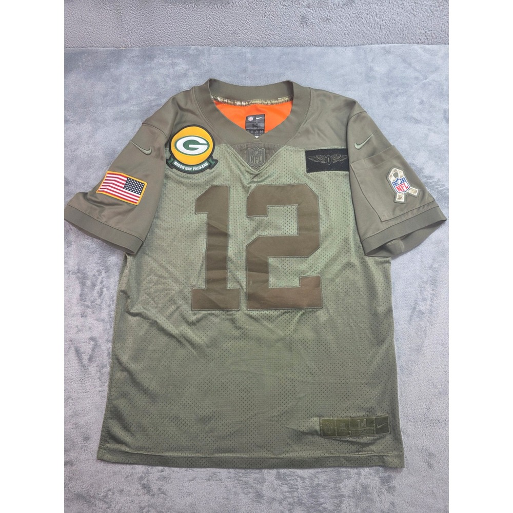 Nike Green Bay Packers Aaron Rodgers #12 Salute to Service Jersey  Mens Medium